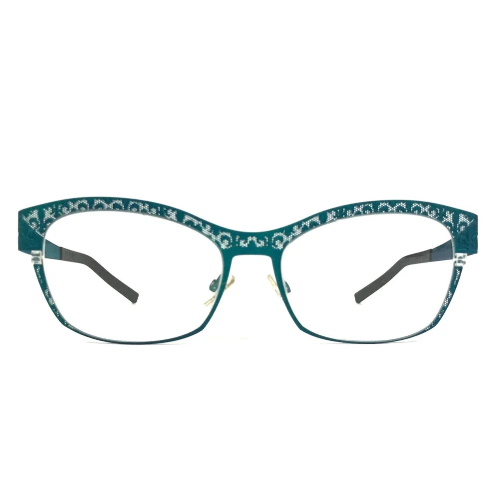 J.F. Rey Eyeglasses Frames JF2559 2222 Blue Turquoise Fleur De Lis 53-16-132
